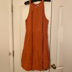 Burnt Orange Flowy Summer Dress